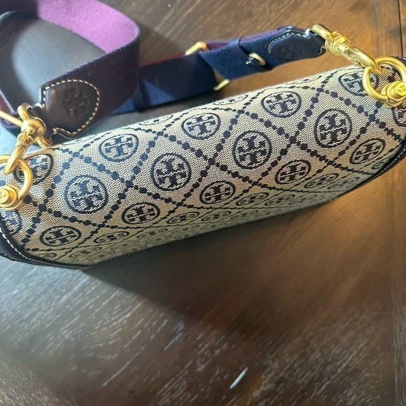 Tory Burch T Monogram Jacquard Shoulder/Crossbody Bag navy blue - Picture 6 of 10